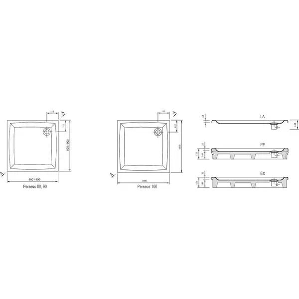 Панель душового піддона PERSEUS-90 SET L, RAVAK (A827701010)
