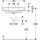 Шафка з умивальником Air-Line 600 БМ Sunwest Smile-600 Square (500.229.01.1) Geberit (Air-Line 600 БМ+Smile-600)