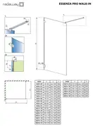 Душова стінка Essenza Pro White Walk-in 50, RADAWAY (10103050-04-01)