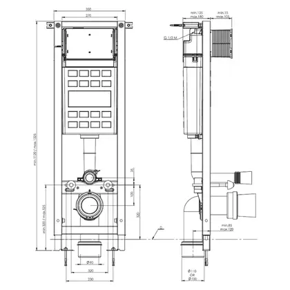 Інсталяція для для унітаза Eko Frame (A89P10T010), Roca