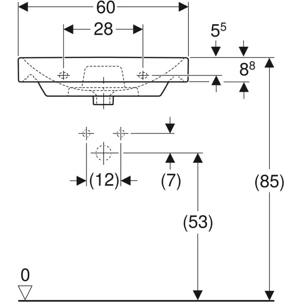 Шафка з умивальником Air-Line 600 БГ Sunwest Smile-600 Square (500.229.01.1) Geberit (Air-Line 600 БГ+Smile-600)