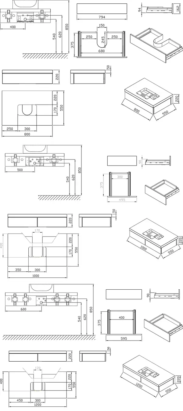 Шафка під умивальник SD 800 FORMY walnut, RAVAK (X000001035)
