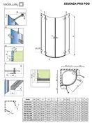 Душова кабіна напівкругла (половина) Essenza Pro Black PDD 100 права, RADAWAY (10095100-54-01R)