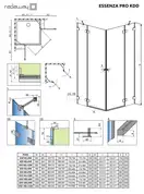 Душова кабіна (половина) Essenza Pro Black KDD 80 права, RADAWAY (10096080-54-01R)