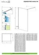 Душова стінка Essenza Pro 8 Gold Walk-in 150, RADAWAY (1012150-09-01)