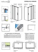 Душова стінка Espera KDJ Mirror 450 ліва, RADAWAY (380230-71L)
