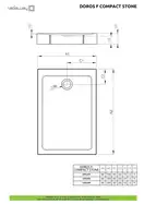 Душовий піддон Doros F Compact Stone White 120x80 см, RADAWAY (SDRFP1280-05-04S)
