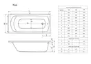 Ванна прямокутна KEA 150x75, RADAWAY (WA1-04-150x075U)