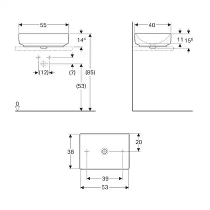 Geberit VariForm Раковина накладная 55x40 см, белая (500.779.01.2) Geberit VariForm Раковина накладная 55x40 см, белая (500.779.01.2)
