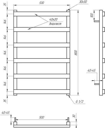 Genesis Aqua Полотенцесушитель Basis (10001) Genesis Aqua Полотенцесушитель Basis (10001)