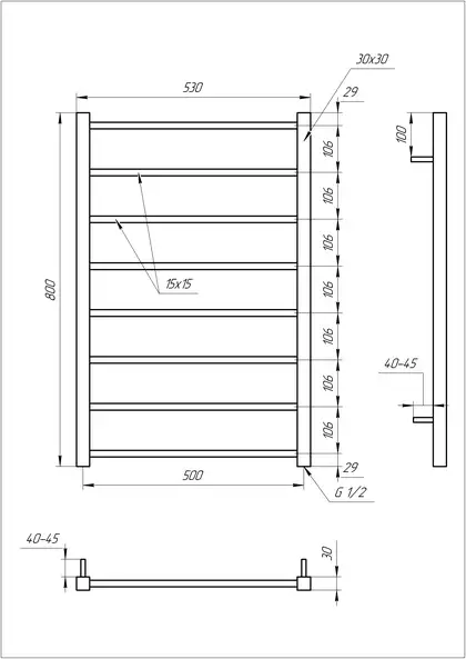 Genesis Aqua Полотенцесушитель Flat (1206) Genesis Aqua Полотенцесушитель Flat (1206)