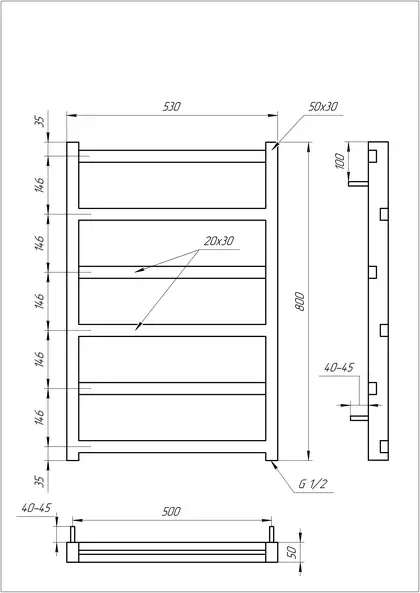 Genesis Aqua Полотенцесушитель Level (1706) Genesis Aqua Полотенцесушитель Level (1706)