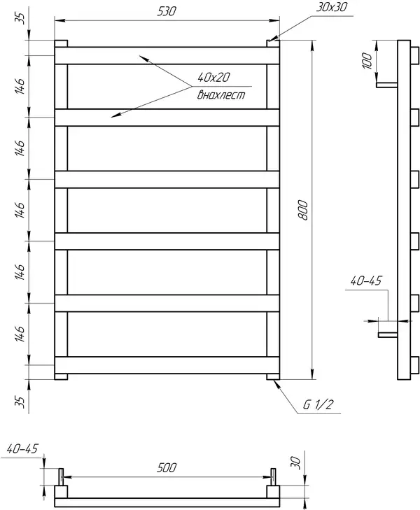 Genesis Aqua Полотенцесушитель Basis (10002) Genesis Aqua Полотенцесушитель Basis (10002)