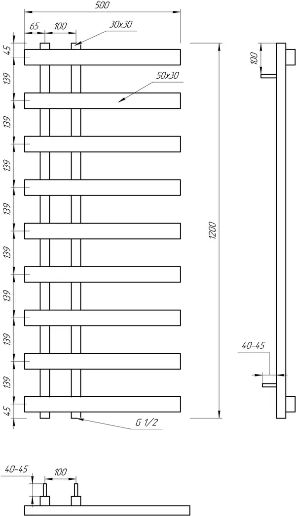 Genesis Aqua Полотенцесушитель Split (1603)