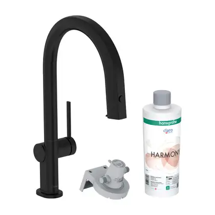Смеситель для кухни Hansgrohe Aqittura M91 FilterSystem 210, 1jet (цвет - чёрный матовый) 76801670