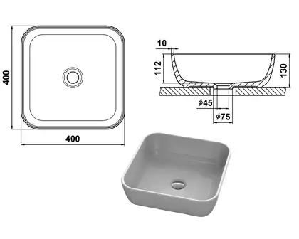 Snail Palermo Arctic Умивальник, білий (178T333) Snail Palermo Arctic Умивальник, білий (178T333)