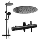 Душевой гарнитур Yoka BERGEN 25 BLACK черный с термостатом (BP.BERGEN THERM 25 BLK)