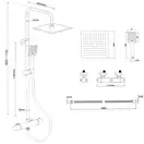 Душевой гарнитур Yoka FLOVA 20 BLACK черный с термостатом (BP.FLOVA THERM 20 BLK)