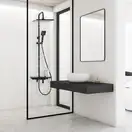 Душевой гарнитур Yoka OSLO 30 BLACK черный с полкой и краном (BP.OSLO 30 BLK)
