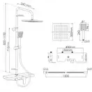 Душевой гарнитур Yoka OSLO 30 BLACK черный с полкой и краном (BP.OSLO 30 BLK)