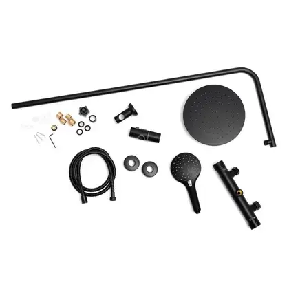 Душевой гарнитур Yoka BERGEN 25 BLACK черный с термостатом (BP.BERGEN THERM 25 BLK) Душевой гарнитур Yoka BERGEN 25 BLACK черный с термостатом (BP.BERGEN THERM 25 BLK)