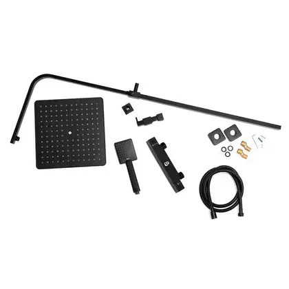Душевой гарнитур Yoka CUBE 30 BLACK черный с термостатом (BP.CUBE THERM 30 BLK)