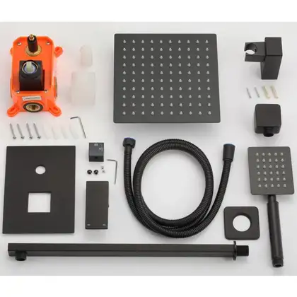 Душовий гарнітур прихованого монтажу Yoka DUAL 30 BLACK + BOX чорний (BP.DUAL30 BLK)