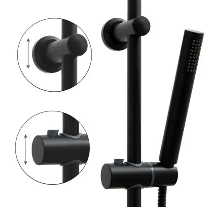 Душовий гарнітур Yoka FERRA 25 BLACK черный з термостатом (BP.FERRA THERM 25 BLK)