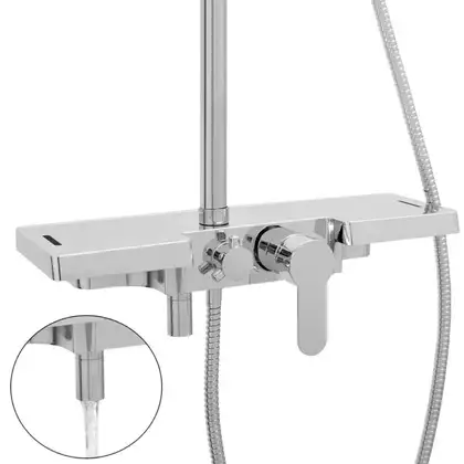 Душовий гарнітур Yoka OSLO 25 CHROM хром з полицею та краном (BP.OSLO 25 CHR) Душовий гарнітур Yoka OSLO 25 CHROM хром з полицею та краном (BP.OSLO 25 CHR)