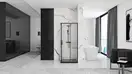 Душова Кабіна REA Punto Чорний 90x90 + Душовий Піддон Savoy Чорний KPL-4801-4803