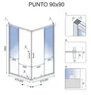 Душова Кабіна REA Punto Чорний 90x90 + Душовий Піддон Savoy Чорний KPL-4801-4803