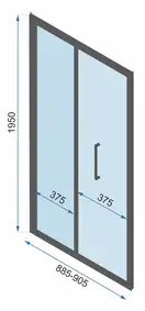 Rea Душова Кабіна Rapid Fold 90x100 KPL-6419-6423