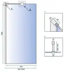 Душова Стінка REA Aero Хром 100 + EVO KPL-7551-08945