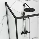 Душова Кабіна REA Space In Чорний 90x90 + Душовий Піддон Чорний Savoy KPL-8881-4803
