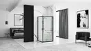 Душова Кабіна REA Space In Чорний 80x100 + Душовий Піддон Savoy Чорний KPL-8882-4087