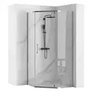 Душова Кабіна Rea Axin 90x90 + Душевий Піддон Чорний 90x90 KPL-K8779-8543