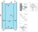 Душова Кабіна Rea Axin 90x90 + Душевий Піддон Чорний 90x90 KPL-K8779-8543