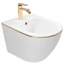 Подвесное биде REA CARLO MINI WHITE GOLD EDGE белое (REA-C6990)