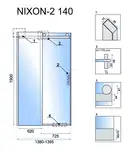 Rea Nixon-2 Душові двері 140 L, хром (REA-K5006)
