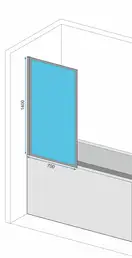 Шторка для ванны REA LAGOS FIX BLACK 70 постоянная (REA-K7689)