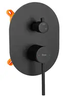 Rea Oval Black Душевая система скрытого монтажа, черная (REA-P8467)