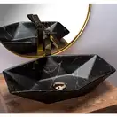 Умивальник (раковина) REA VEGAS MARBLE BLACK MAT накладний чорний (REA-U0994)