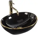 Умывальник (раковина) REA SOFIA BLACK GOLD EDGE  накладной черный (REA-U3695)
