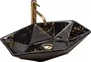 Умывальник (раковина) REA VEGAS BLACK MARBLE SHINY накладной черный (REA-U5603)