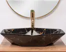Умывальник (раковина) REA VEGAS BLACK MARBLE SHINY накладной черный (REA-U5603)