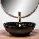 Rea Sofia Marble Black Умывальник накладной, черный (REA-U5611)