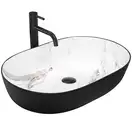 Умывальник (раковина) REA CLEO 61 BLACK AIAX MATT накладной (REA-U6625)