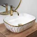 Умивальник (раковина) REA BELINDA WAVE WHITE GOLD накладний білий (REA-U8472)