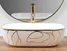 Умивальник (раковина) REA BELINDA WAVE WHITE GOLD накладний білий (REA-U8472)