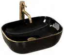 Умывальник (раковина) REA BELINDA BLACK GOLD EDGE накладной (REA-U8796)